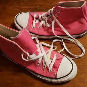 Converse Chuck Taylor hi tops bright pink